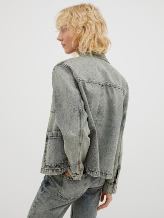 Сіра куртка Max&Co джинсова: фото 2 - Invogue