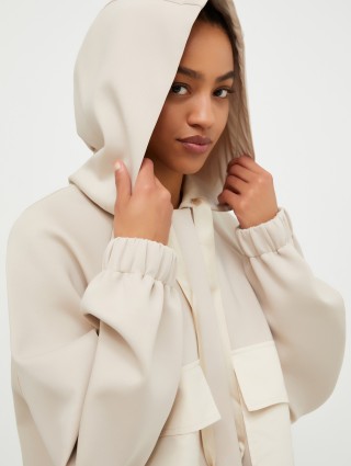 Бежевий бомбер Max&Co з трикотажу і технічної тканини: фото 3 - Invogue