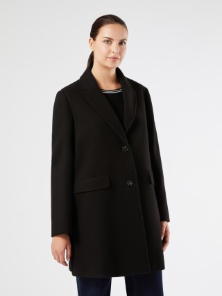 Чорне пальто Persona з еластичного трикотажу: фото - Invogue