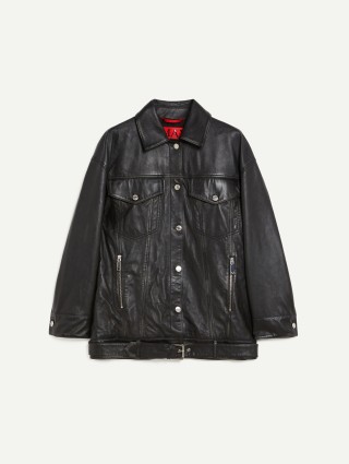 Черная куртка Max&Co кожаная: фото - Invogue