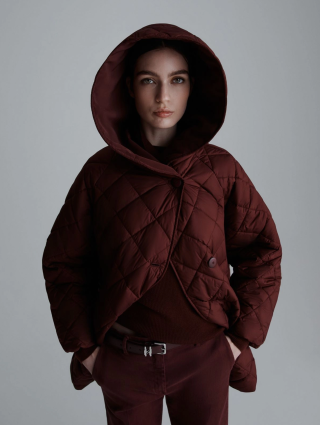 Бордовая куртка MARELLA стеганая: фото 2 - Invogue