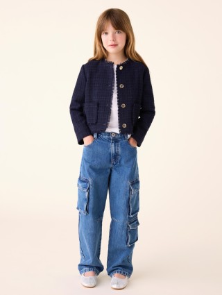 Темно-синій жакет IL GUFO твідовий: фото 1 - Invogue