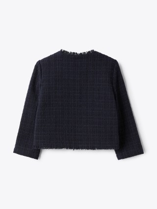 Темно-синій жакет IL GUFO твідовий: фото 2 - Invogue