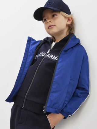 Голубая куртка EMPORIO ARMANI KIDS: фото 3 - Invogue