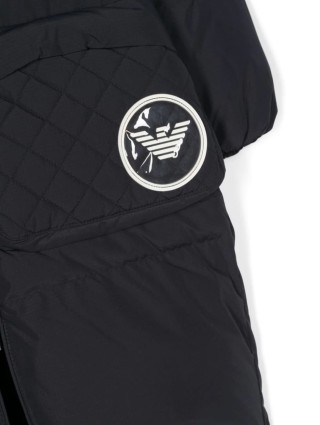 Синя куртка EMPORIO ARMANI з капюшоном: фото 2 - Invogue