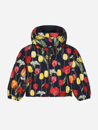 Чорна куртка Dolce&Gabbana з квітковим принтом: фото - Invogue