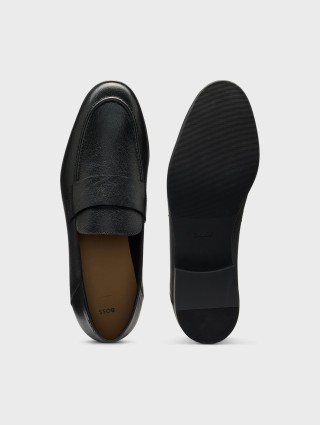 Чорні лофери BOSS зі шкіри: фото 4 - Invogue