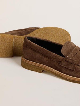 Коричневі лофери GOLDEN GOOSE зі шкіри: фото 4 - Invogue