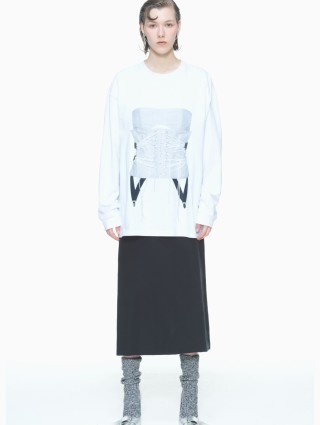 Білий лонгслів PUSHBUTTON з принтом: фото 1 - Invogue