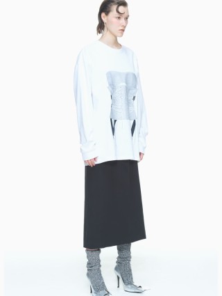 Білий лонгслів PUSHBUTTON з принтом: фото 2 - Invogue