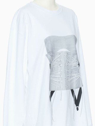 Білий лонгслів PUSHBUTTON з принтом: фото 4 - Invogue