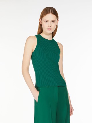 Зелена майка Weekend у рубчик: фото 3 - Invogue