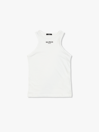 Біла майка BALMAIN з логотипом: фото - Invogue
