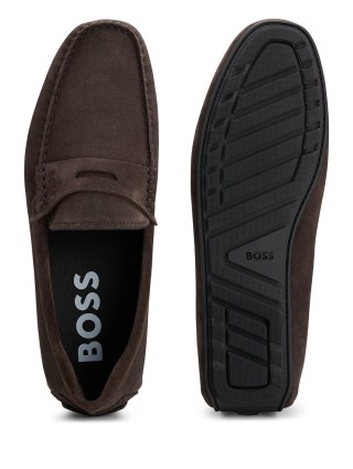 Коричневые мокасины BOSS: фото 3 - Invogue