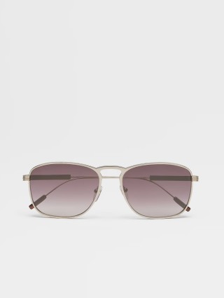 Сонцезахисні окуляри Zegna в металевій оправі: фото - Invogue