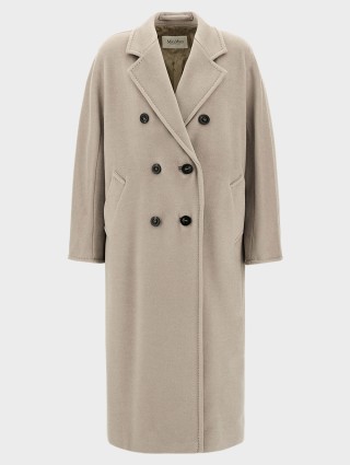 Серое пальто MAX MARA из смеси шерсти и кашемира: фото - Invogue