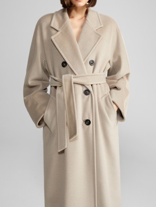 Серое пальто MAX MARA из смеси шерсти и кашемира: фото 4 - Invogue