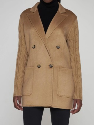 Кремовое пальто MAX MARA из шерсти и кашемира: фото 1 - Invogue