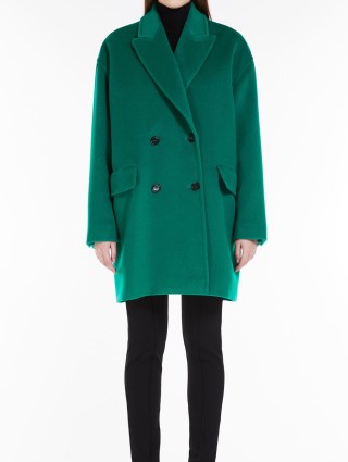 Зеленое пальто MAX MARA из шерсти и кашемира: фото 1 - Invogue