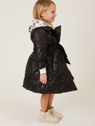 Чорне пальто MONNALISA стьобане: фото 3 - Invogue