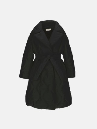 Чорне пальто MONNALISA стьобане: фото - Invogue