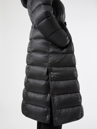 Чорний пуховик Marina Rinaldi з атласу: фото 3 - Invogue