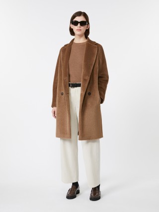 Коричневое пальто MAX MARA из альпаки и шерсти: фото 1 - Invogue