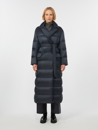 Темно-синий пуховик MAX MARA стеганый: фото 2 - Invogue