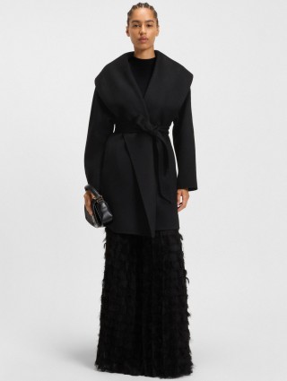 Черное пальто BOSS из шерсти: фото 4 - Invogue