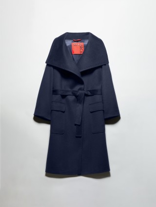 Темно-синее пальто MAX&CO из шерсти и кашемира: фото - Invogue