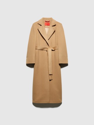 Темно-бежевое пальто MAX&CO из чистой шерсти: фото - Invogue