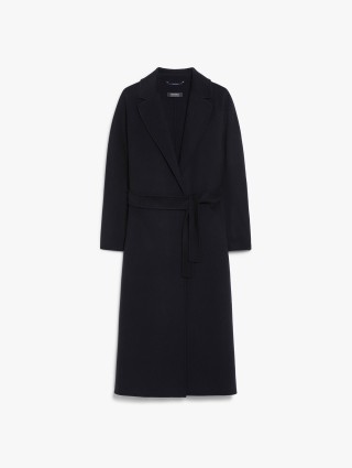 Темно-синее пальто MAX MARA из шерсти: фото - Invogue