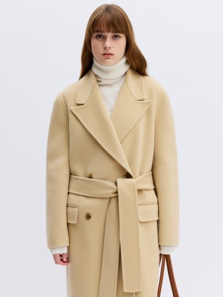 Бежеве пальто R2W з вовни та кашеміру: фото 5 - Invogue