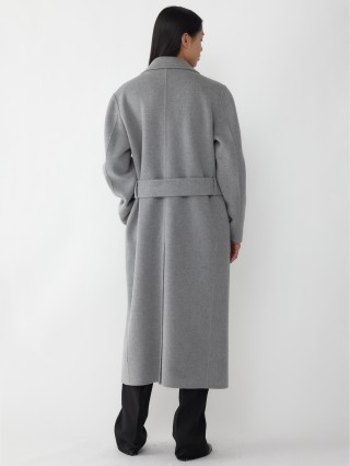 Серое пальто R2W из шерсти и кашемира: фото 3 - Invogue