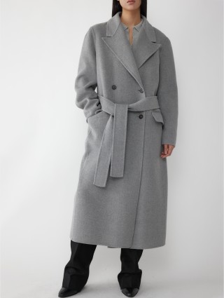 Серое пальто R2W из шерсти и кашемира: фото 4 - Invogue