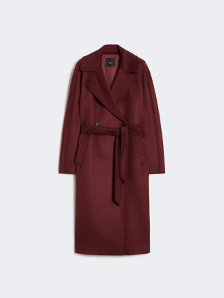 Бордовое пальто WEEKEND MAX MARA из чистой шерсти: фото - Invogue