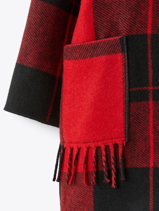 Червоне пальто IL GUFO в клітинку: фото 3 - Invogue