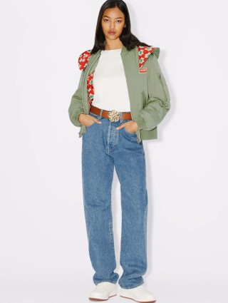 Зеленая короткая парка KENZO со съемным капюшоном: фото 7 - Invogue