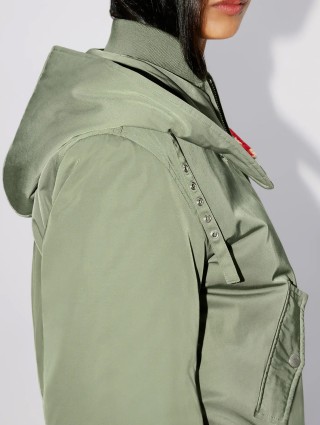 Зеленая короткая парка KENZO со съемным капюшоном: фото 5 - Invogue