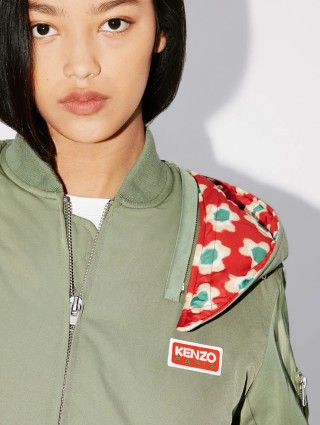 Зеленая короткая парка KENZO со съемным капюшоном: фото 6 - Invogue