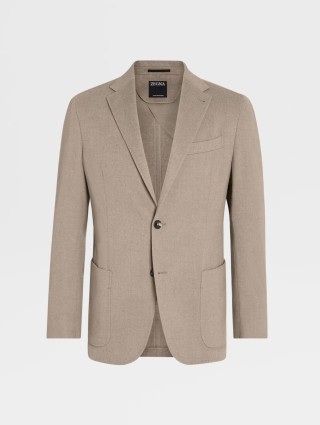 Бежевий меланжевий піджка Zegna з кашеміру: фото - Invogue