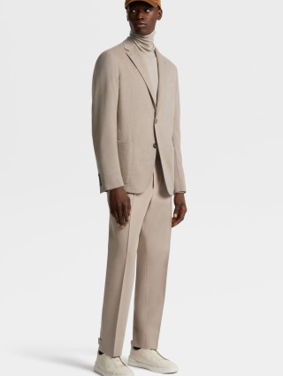 Бежевий меланжевий піджка Zegna з кашеміру: фото 4 - Invogue