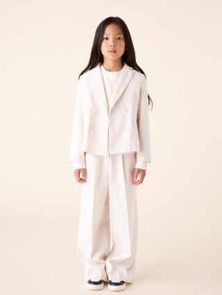 Молочний жакет IL GUFO у тонку смужку: фото 1 - Invogue