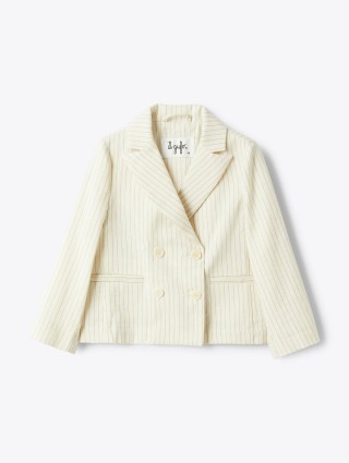 Молочний жакет IL GUFO у тонку смужку: фото - Invogue