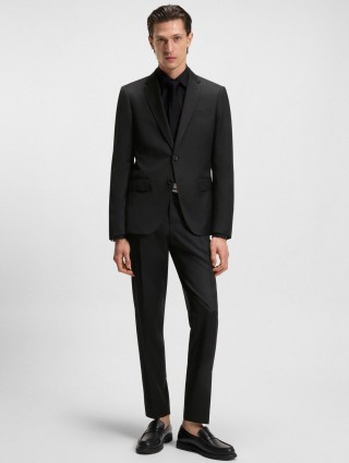 Чёрный пиджак BOSS из шерсти: фото 1 - Invogue