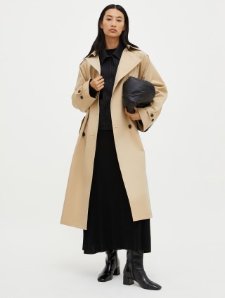 Бежевый плащ Max&Co из смеси хлопка: фото 1 - Invogue