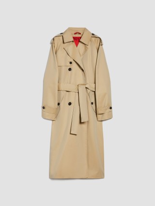 Бежевый плащ Max&Co из смеси хлопка: фото - Invogue