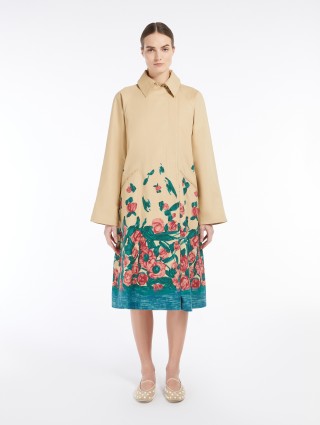 Бежевый плащ Weekend Max Mara с цветочным узором: фото 3 - Invogue