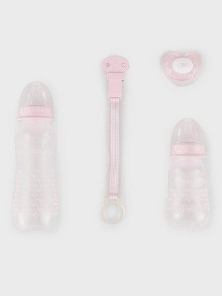 Рожева пляшка, пустушка EMPORIO ARMANI KIDS: фото 1 - Invogue