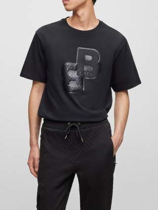 Чёрная футболка BOSS: фото 1 - Invogue